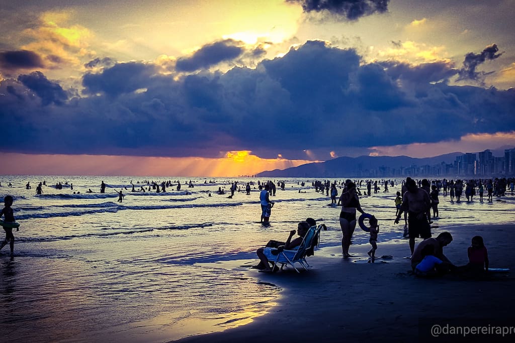 Pôr do sol na Praia Grande