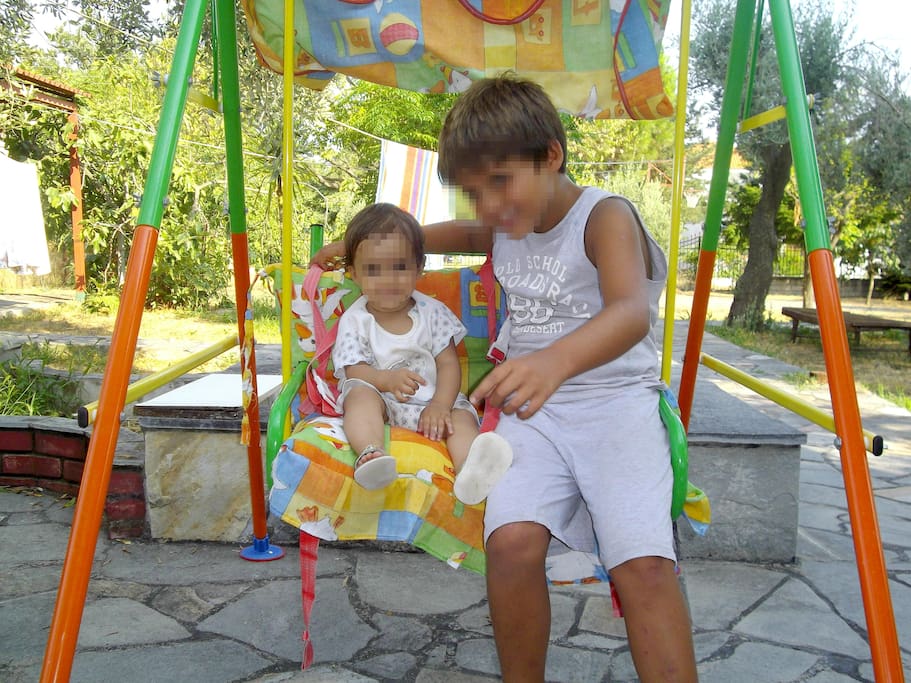 Playing in the garden