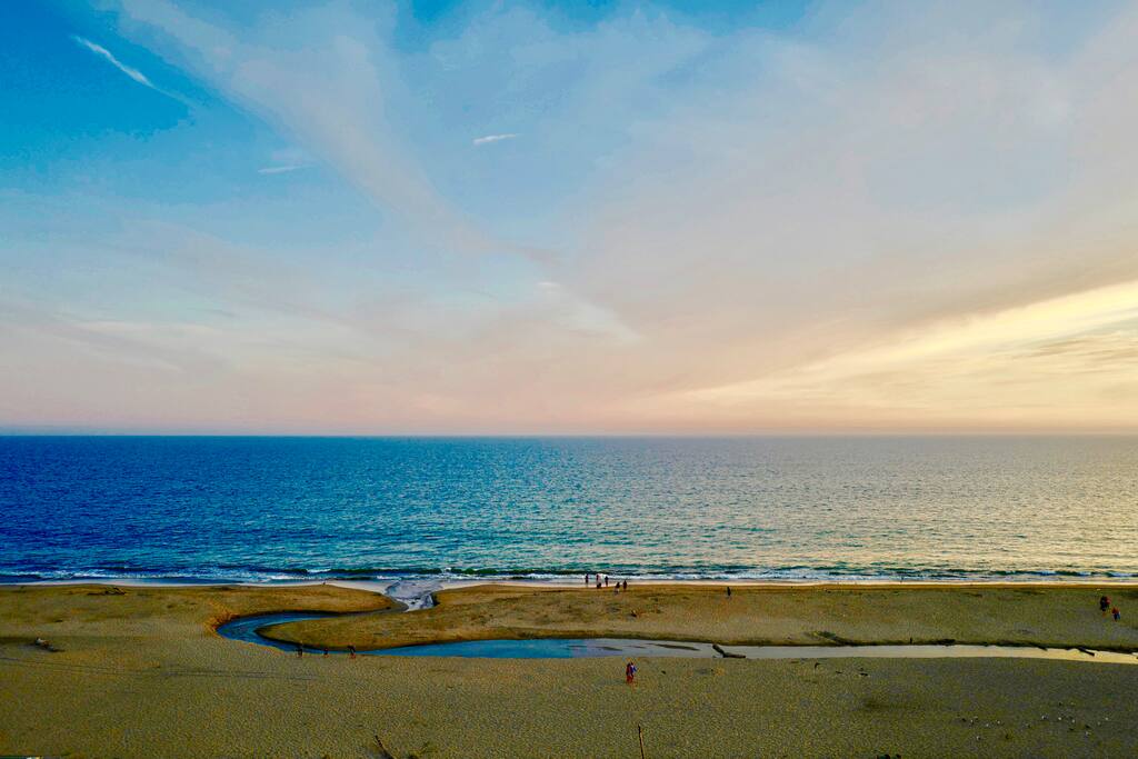 This is the view of the sand and water directly in front of the main deck. There is so much activity including from the waves and wildlife that each day is so entertaining.