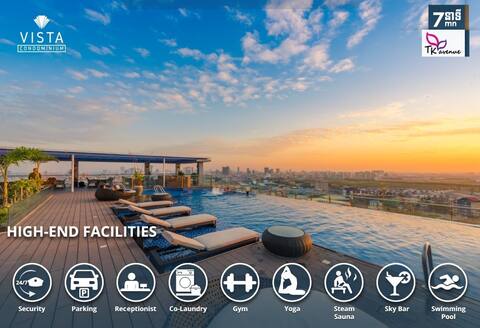 Premium Condo with swimming pool, gym, near AEON 2