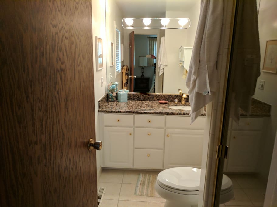 bathroom attached to the king size bed room