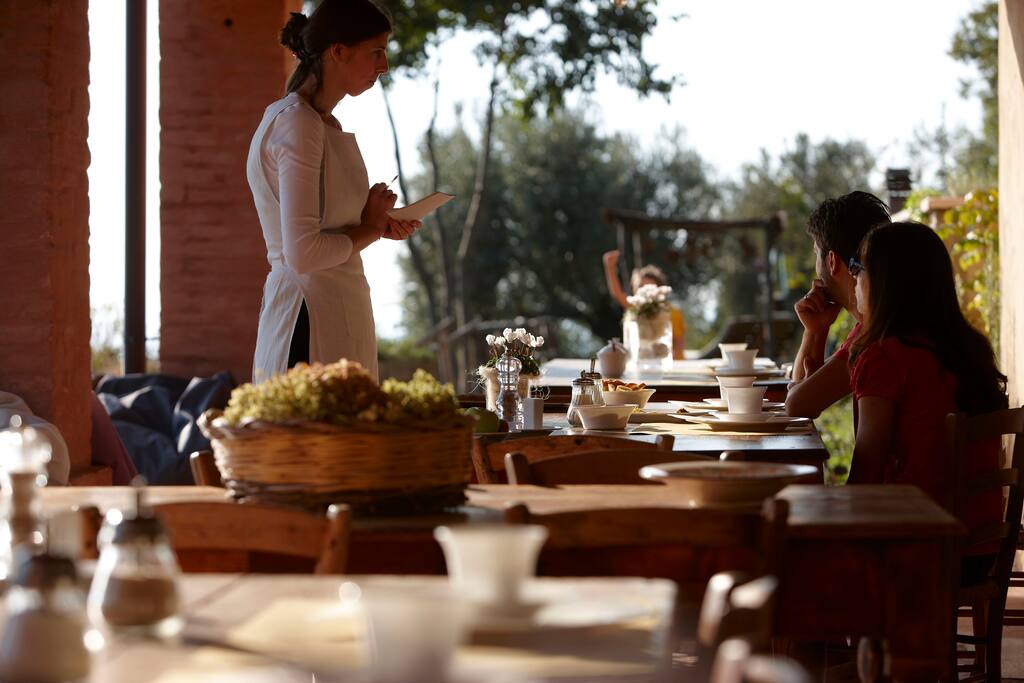 Breakfast or dinner outside surrounded by nature