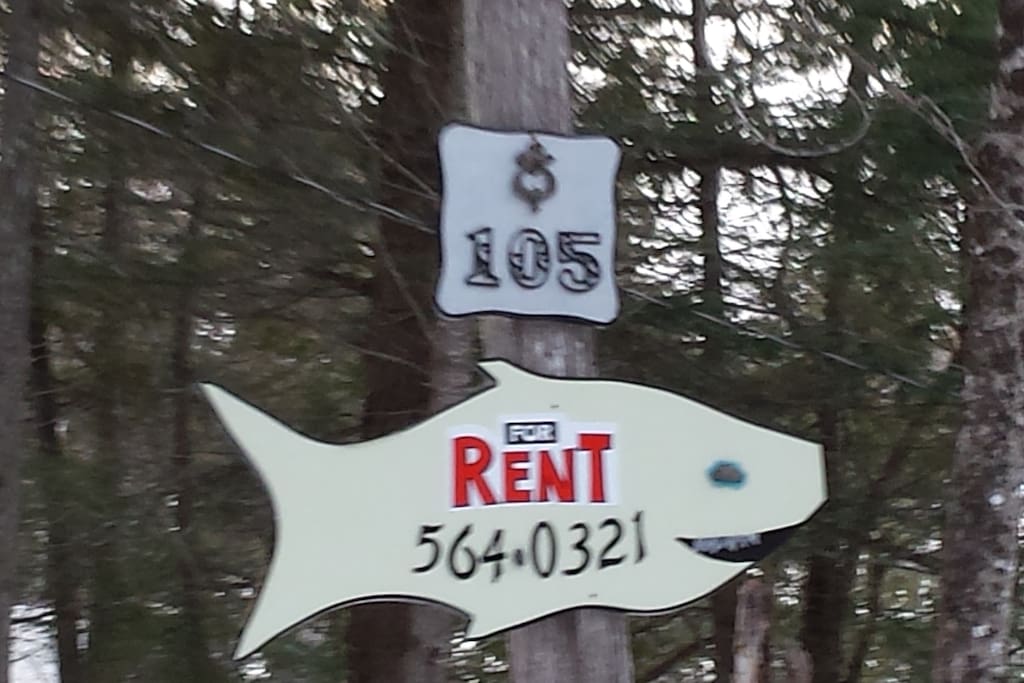 Our home made "For Rent Fish Sign"