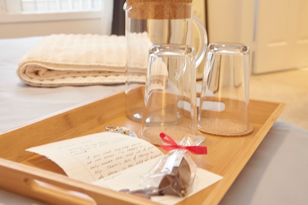 Enjoy a welcome gift upon arrival with a warm note to help your stay go smoothly