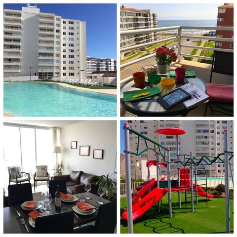 Vista al mar, WIFI, Piscina semi olímpica y parque