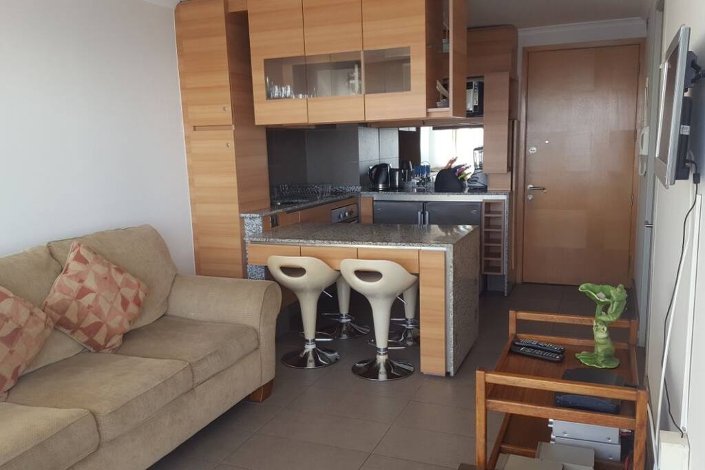 Living con sofa que se hace cama de 2 plazas