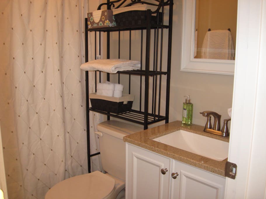 Full bathroom with shower and tub