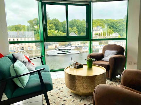 Airbnb performant: Marina view, 4 people, parking, elevator à Morlaix