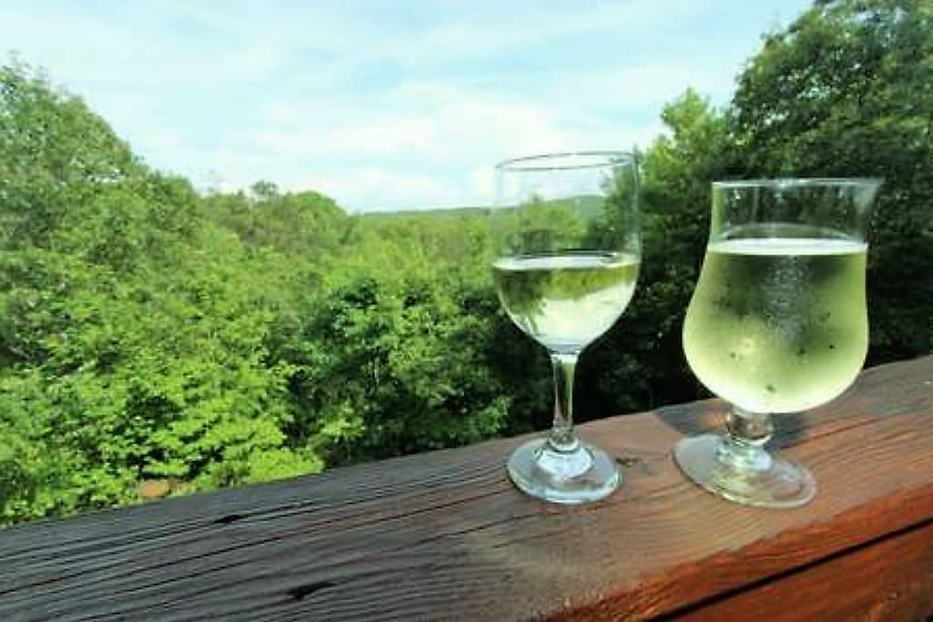Enjoy a glass of wine while taking in the view