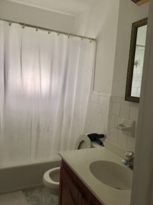 shared bathroom with the guy at down stares, just for showering (He has his own haft bath )