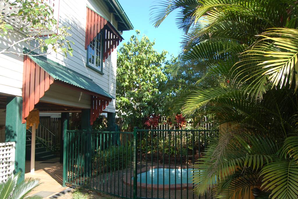 Cold water spa in tropical surroundings
