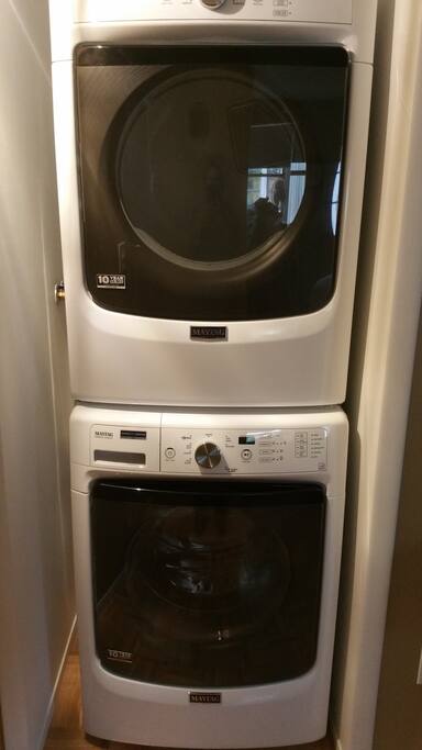 Full size washer and dryer.
