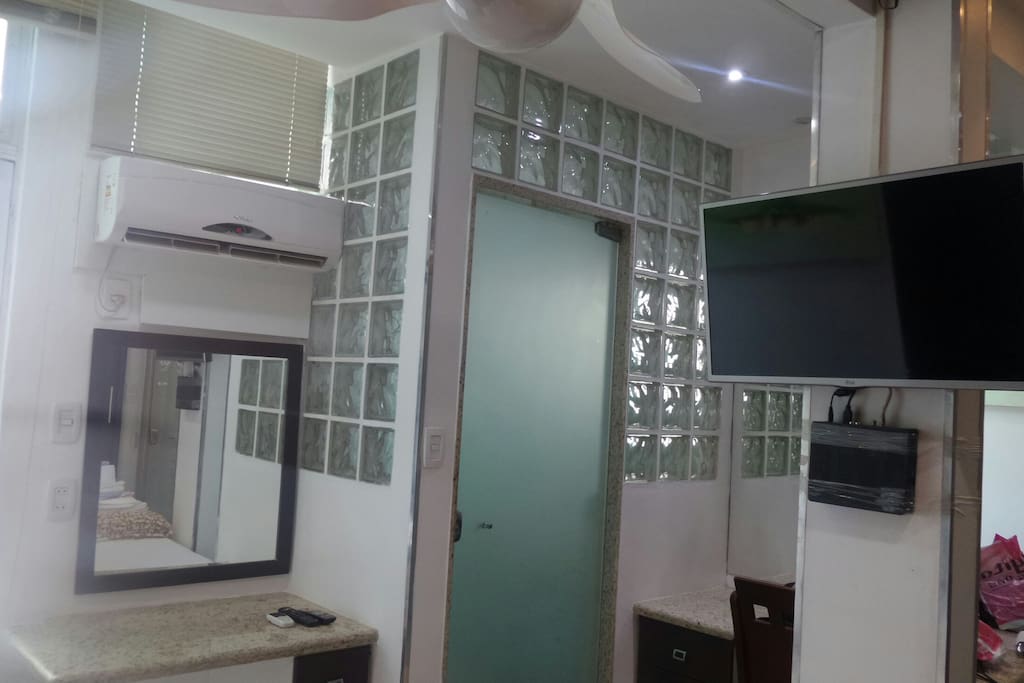 View of room showing Bathroom and TV.