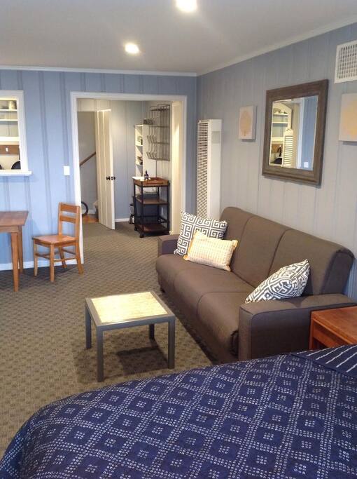 Living area with sleeper sofa