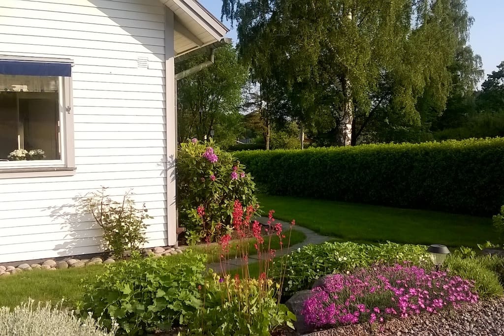 Part of the garden and house from the front side.