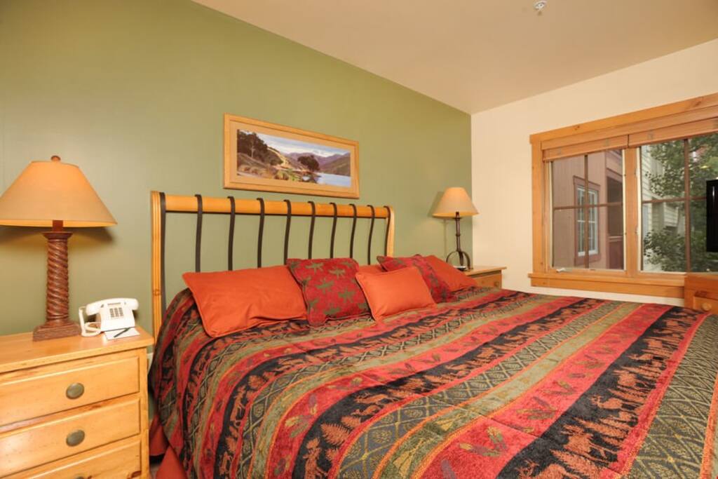 Drift to sleep in the comfortable queen bed
