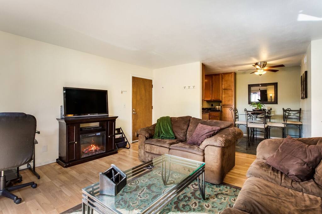 Electric fireplace & HDTV!