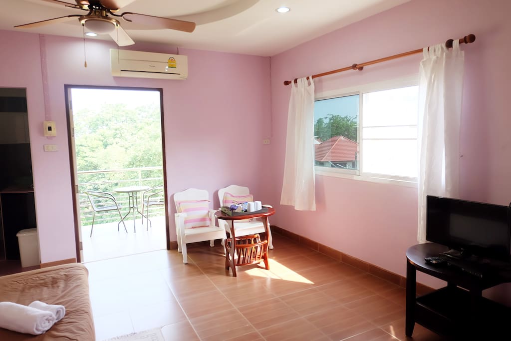 Bedroom with balcony and clock tower view :D