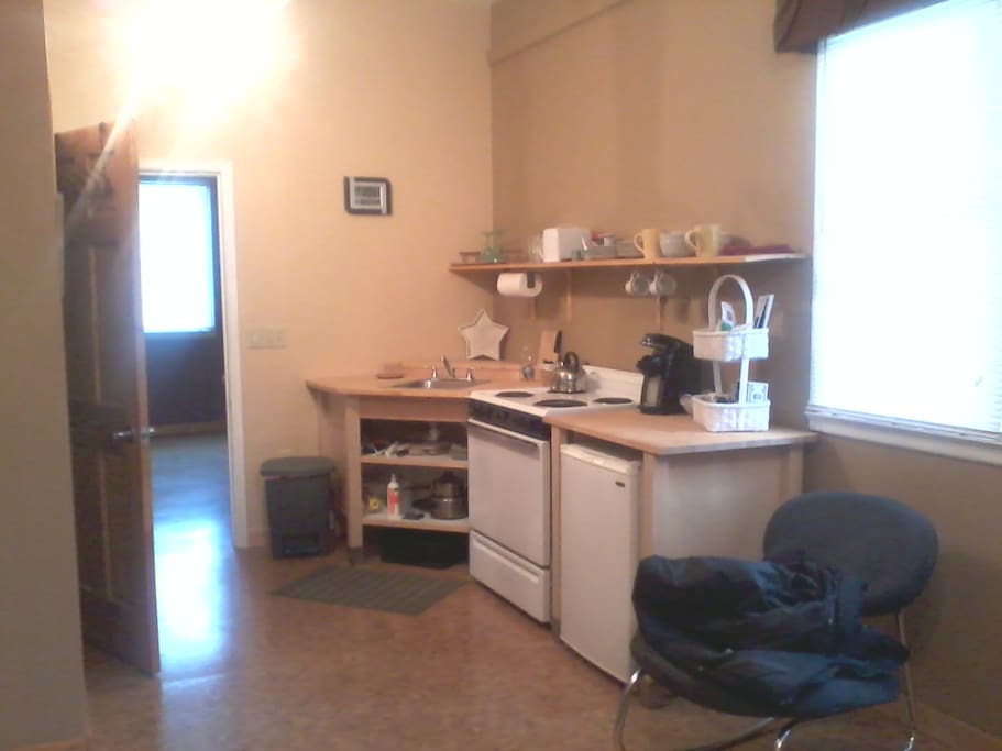 kitchenette in living room