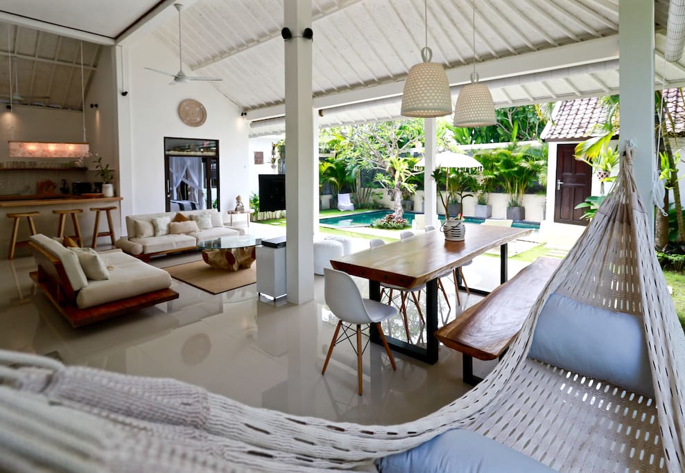 chill out in the hammock and watch the kids play in the pool