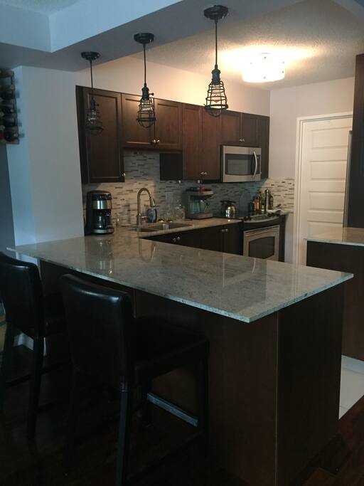 Open concept kitchen.