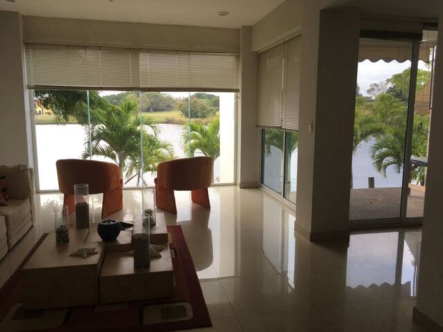 House next to lagoon