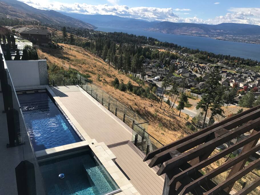View of pool from upper deck