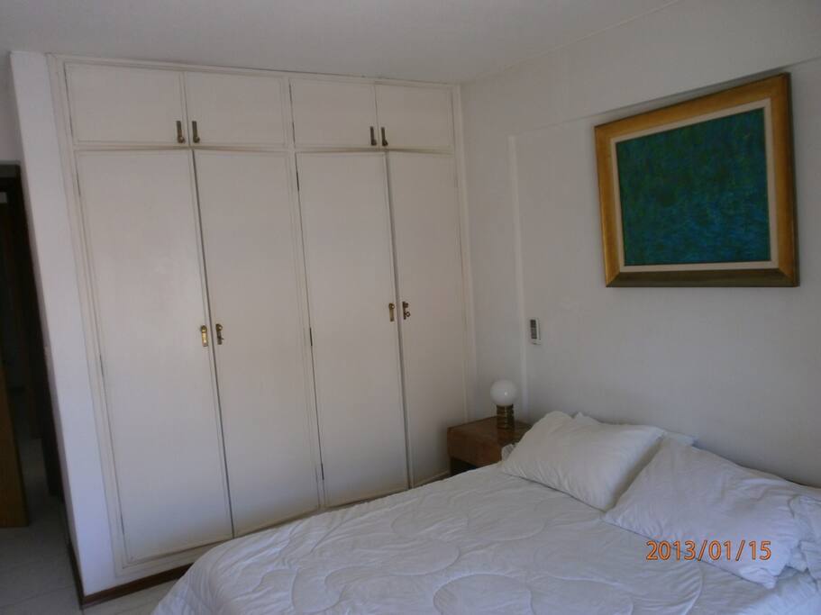 The balcony with sea view is next to this bedroom. This bedroom has air conditioner.