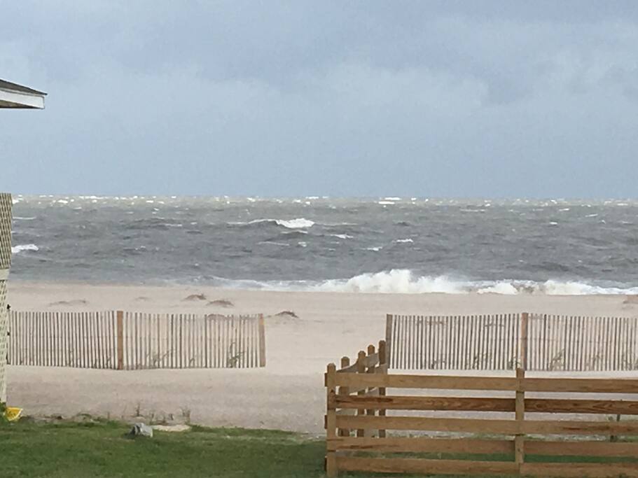 The beach directly across the street.