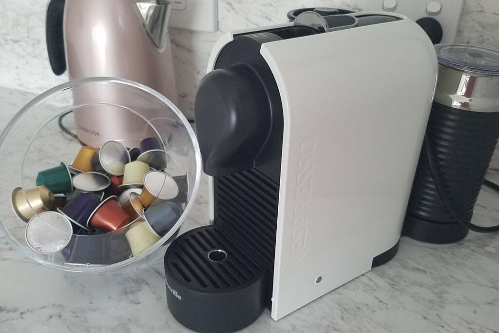 Nespresso coffee machine and pods provided
