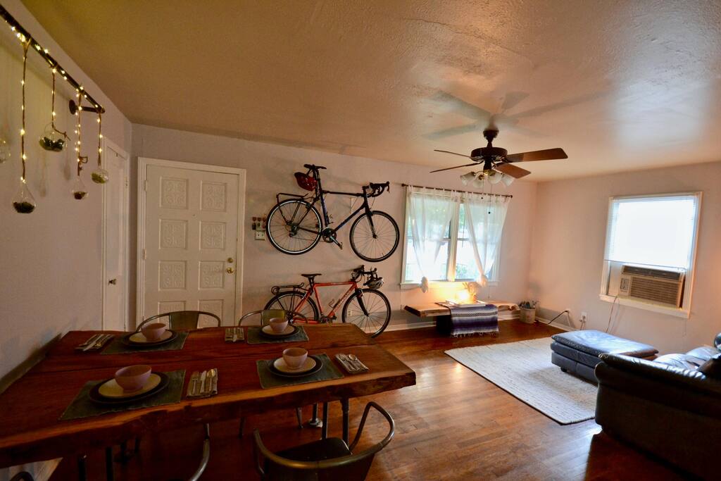 Dining table and living area