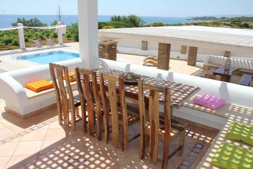 The pool/patio area has plenty of shade for those hot afternoons