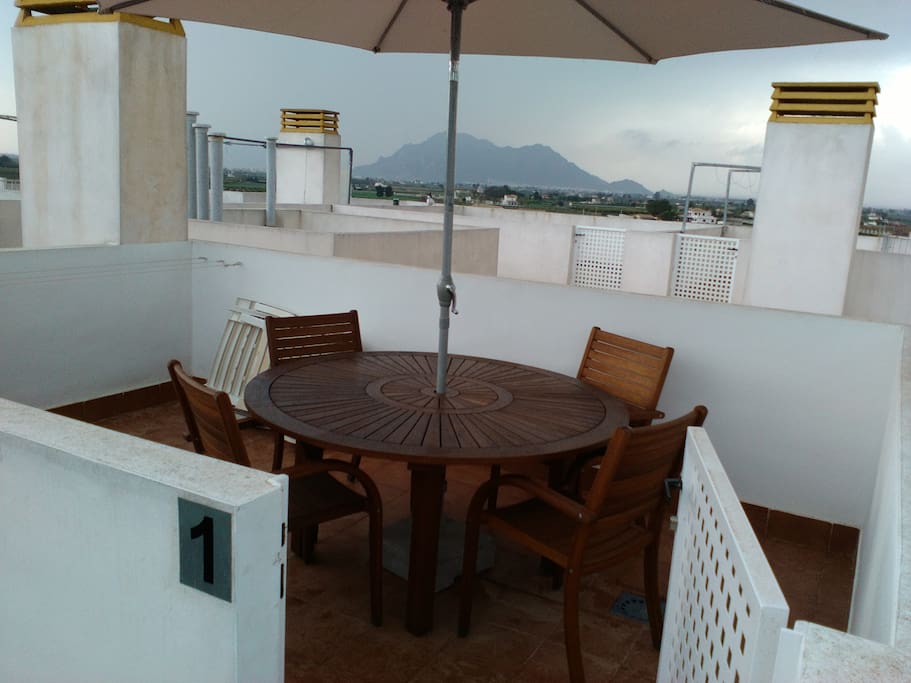 The apartment rooftop terrace with power point