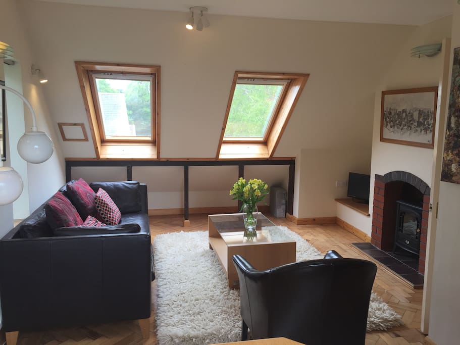Open plan loft living space