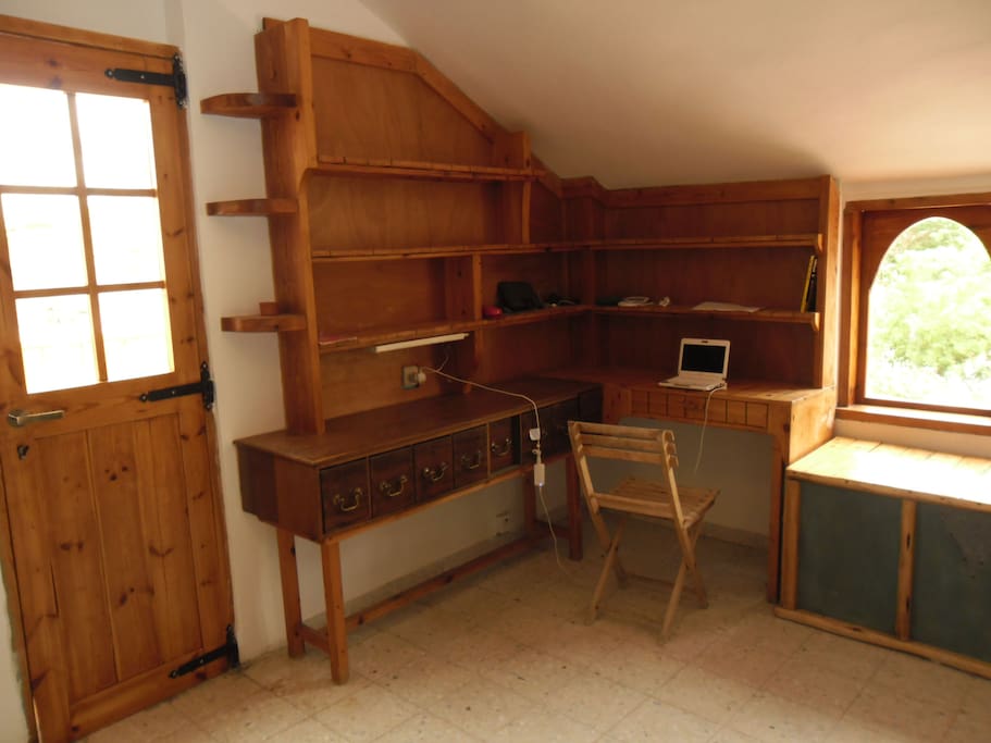 Desk space in large bedroom
