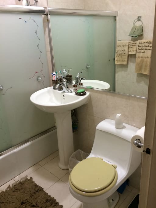 Clean updated bathroom.