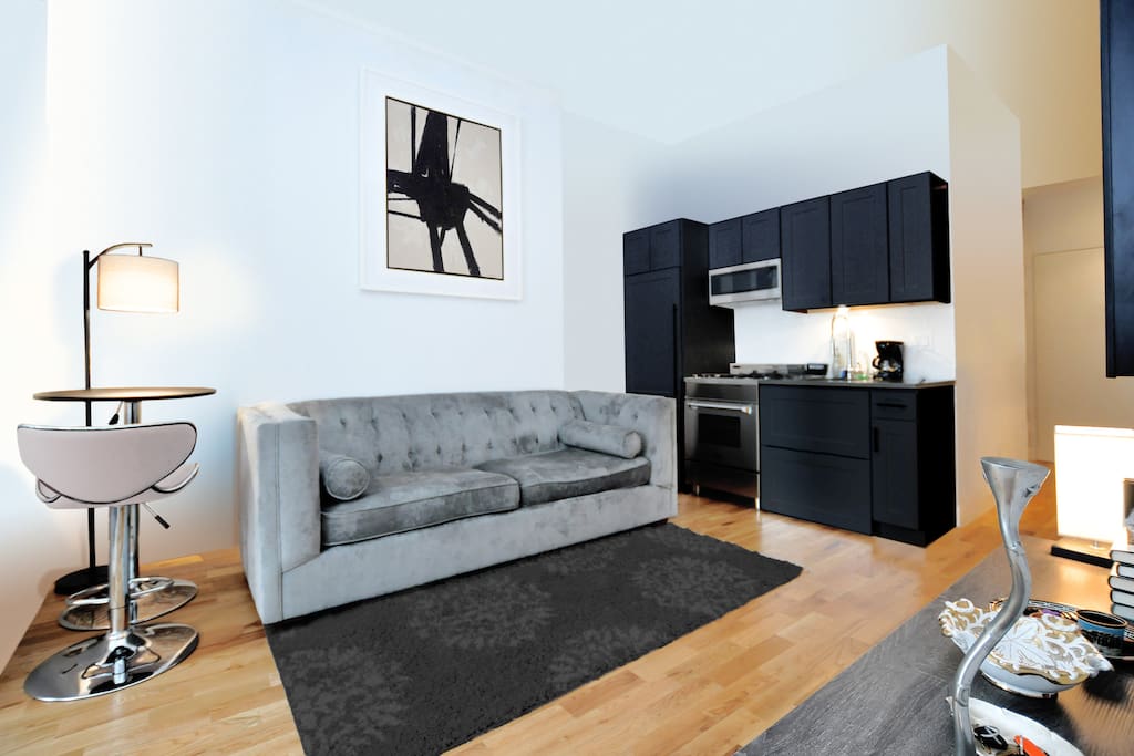 Living Room with 55' 4K HD TV