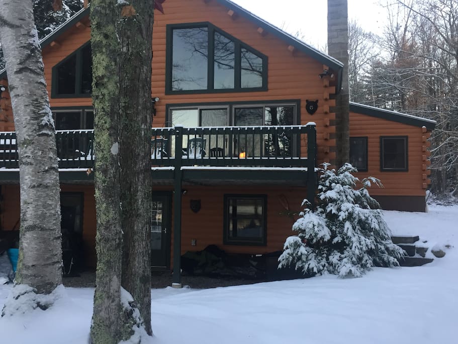 Another view of the cabin in winter.