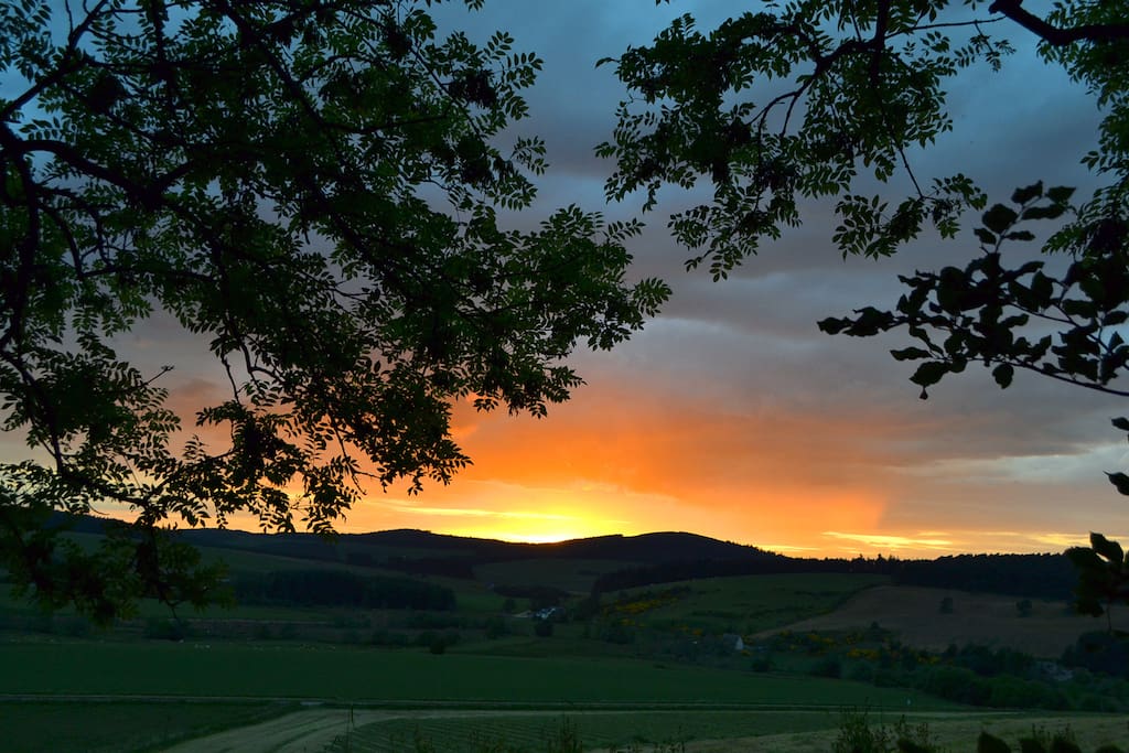 Sunset at Mains of Auchindachy - photo taken from the hot tub area