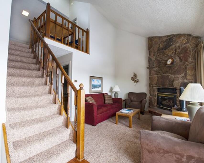 Living room and loft view