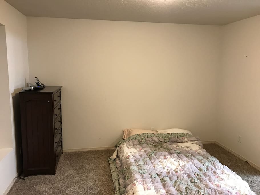 Master bedroom with queen size air bed