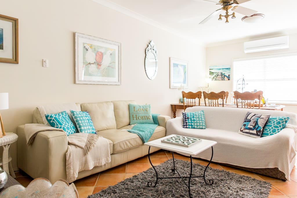 light filled lounge and dining area air-conditioned, spacious and comfortable