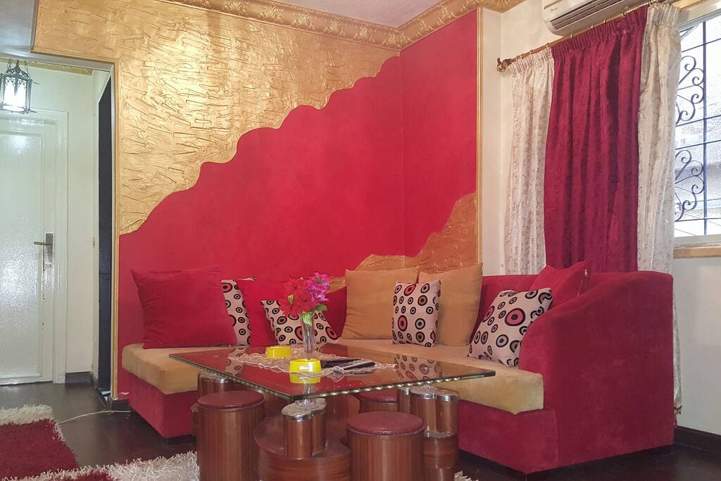 The living room facing an lcd screen