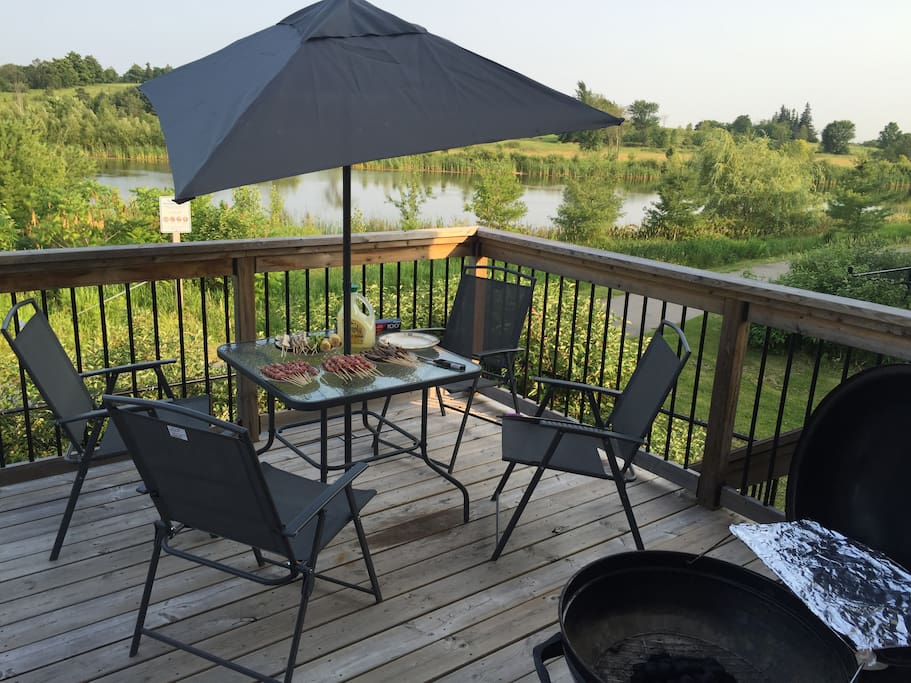 deck and pond view.