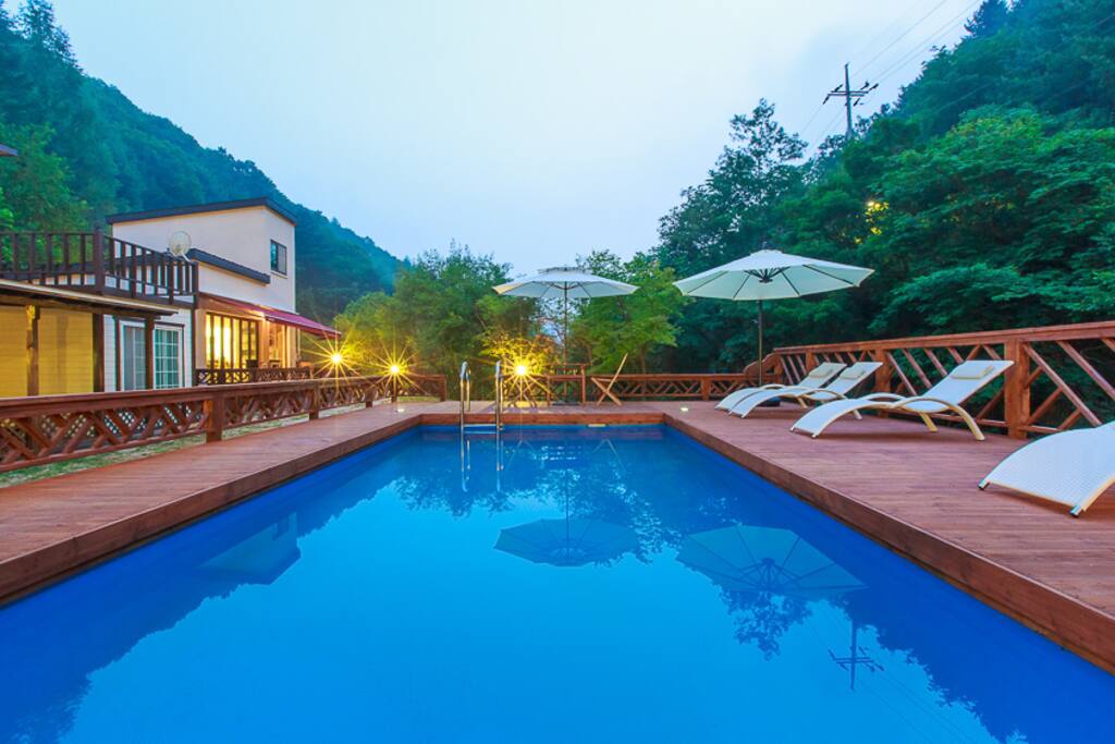 Swimming pool is open from 10:00am - 20:00pm seasonally from July to the end of August.