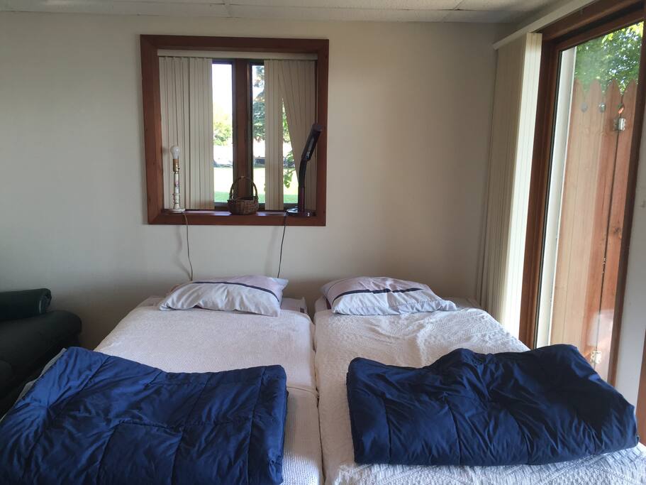 This bed has been replaced with 1 double bed and one of these beds remain