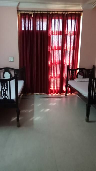 A large twin bedded room