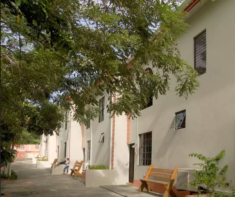Walkway to the condos