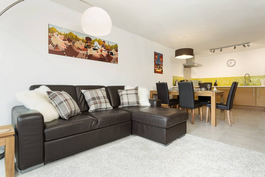 The spacious living area