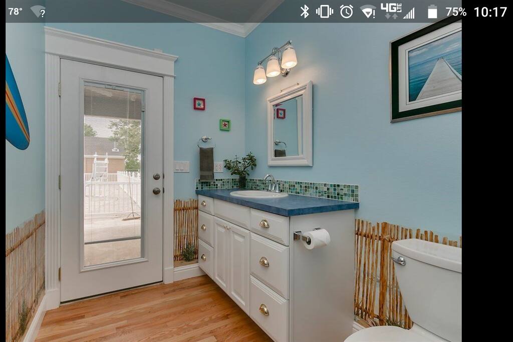 One of the bathrooms